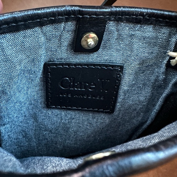 Clare V. Poche in Black/Cream Woven Checker - Picture 8 of 8